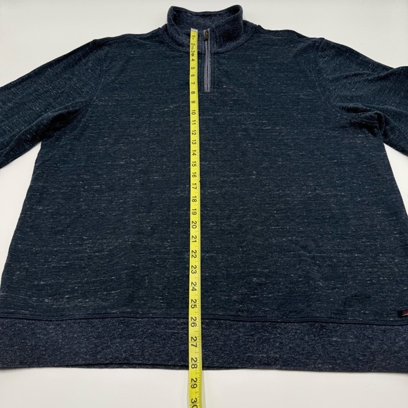 Faherty Men's Blue Cotton Blend Quarter-Zip Sweater XXL - Picture 9 of 10